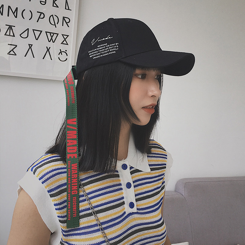 Cai Cai stars with the same cap children spring and summer letters with small crowdstick ball hat students shading duck tongue cap tide cards