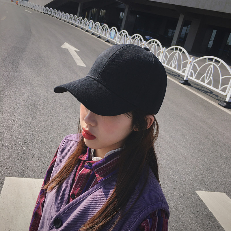 Cai Xiaopang solid color hard top baseball cap women's sunshade sunscreen spring and summer students shopping couple peaked caps show small face