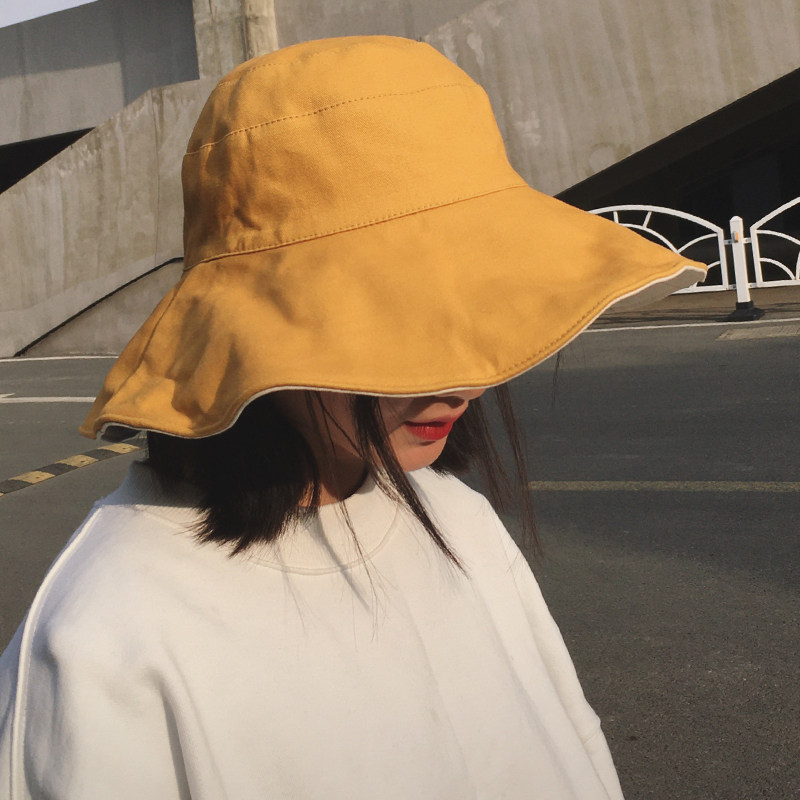 Cai Xiaofat senior sensation Head circumference sunscreen Fisherman Hat Woman summer Anti UV cap Yellow large along suncap