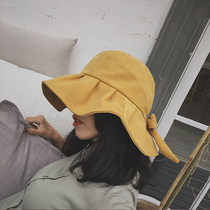 Cai Cai customized Korean version of butterfly knot hat children fisherman hat students out for beach hat basin hat summer travel sunscreen