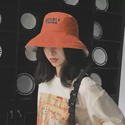 Cai Xiaofeng think fisherman hat female niche sunshade sunscreen students cover their faces and show their faces small suitable for big face hat tide