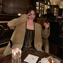 sandro asw small fragrance V collar suit coat woman 2022 Spring Han Edition design and leisure street small suit