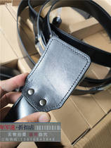 Black leather outer belt artificial leather clothing wide belt yellow head black leather outer belt