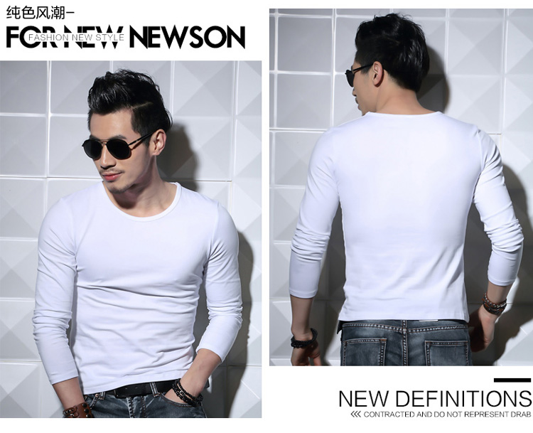 3968 diện áo thun nam tay dài mùa thu body bên trong quần áo mùa thu lót áo mùa xuân và mùa thu mẫu quần áo cotton 丅 áo tay lỡ nam