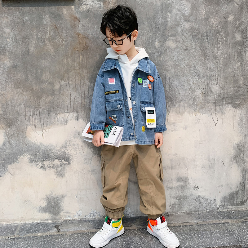 South Korean boy clothing boy denim jacket 2022 new CUHK Tong Shuai Qi Chunqiu Han Edition Boy Yansends Autumn Costume