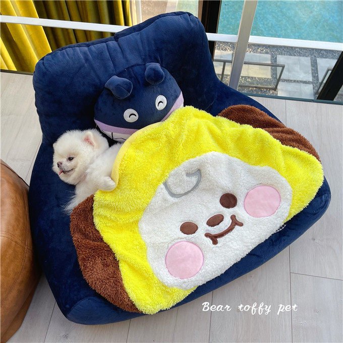 BeartoffyPet pet cotton quilt cat and dog four seasons warm blanket cartoon alien coral lamb fleece blanket