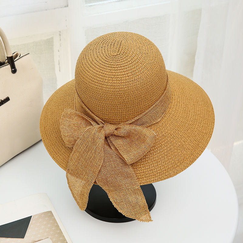 Hat women out on the beach sunscreen straw hat Korean version of the seaside vacation big brim summer sun hat