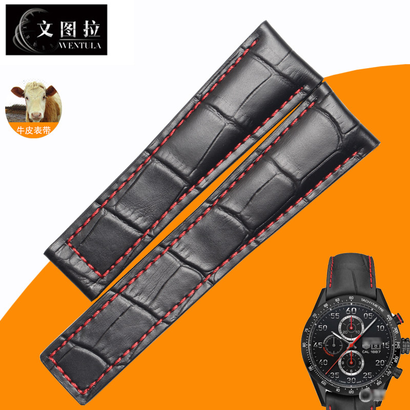 Ventura Leather Strap for Tag Heuer Calera CAR2A80 Watch Strap Genuine Leather Strap Tag Heuer