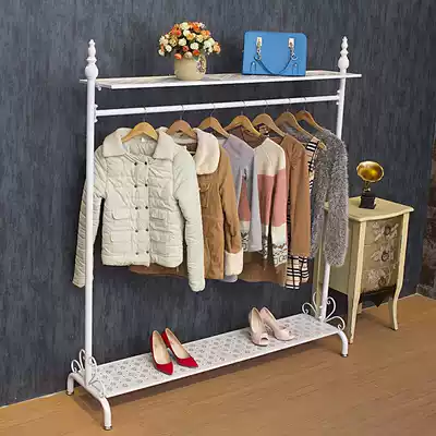 Simple clothes rack floor-to-ceiling gold household bedroom hanging clothes rack Indoor cooling balcony room clothing rack