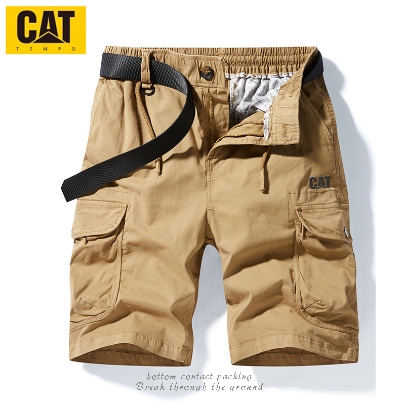 Men's Work Shorts, Summer American Style, Multi-Pocket, Large Size, Cat.Com/Carter, Loose, Breathable, Pure Cotton, Knee-Length Shorts
