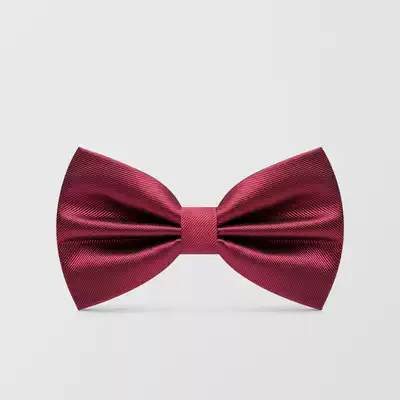 Men's formal suit Groom wedding Best man Wedding burgundy bow shirt Bow tie Collar flower host emcee