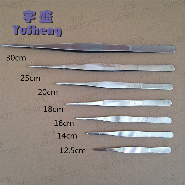 Stainless steel tweezers round head with teeth dressing tweezers 12 5 14 14 16 18 20 20 30cm 30cm