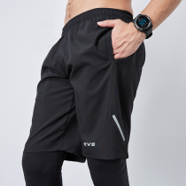 EVS sports shorts mens loose running five-point pants black casual outer wear fitness shorts mens quick-drying pants