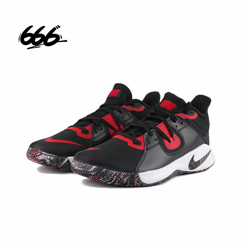 Nike Fly by Mid Men's Mid-Top Black, White and Red Wear-Resistant Practical Basketball Shoes Cd0189-002 Nike Fly by Mid Men's Mid-Top Black, White and Red Wear-Resistant Practical Basketball Shoes Cd0189-002