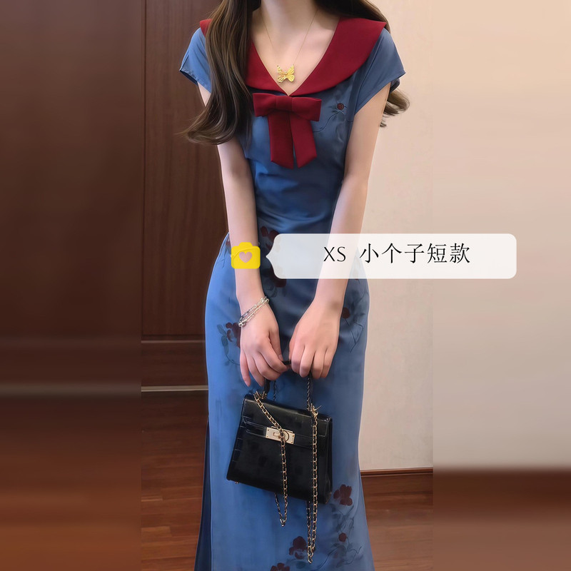 150cm Petite Floral Dress for Women, Summer Outfit That Makes You Look Taller, Waist-Cinching, Slimming, French-Style Long Dress, Size XS 150cm Petite Floral Dress for Women, Summer Outfit That Makes You Look Taller, Waist-Cinching, Slimming, French-Style Long Dress, Size XS