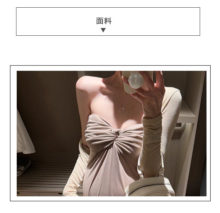 金色的茧 孕期洋气孕妇装新款孕妈连衣裙女夏辣妈法式礼服抹胸裙 — 2