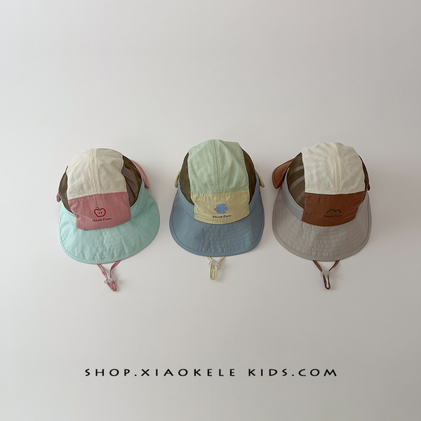 Baby Hat Summer Contrast Color Mesh Breathable Big Brim Fisherman Hat Boys Girl Outdoor Travel Sunshade Sun Protection Hat — 2
