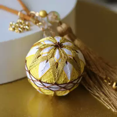 Ju rabbit Ji hand bow ball diy material bag retro national style car pendant bag hanging hand embroidery gift to friends