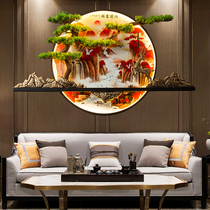 New Chinese welcome pine pendant round wall decoration porch living room sofa background wall decoration painting tea room wall painting