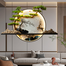 New Chinese style modern living room decorative painting porch mural sofa background wall landscape painting three-dimensional welcome pine wall hanging