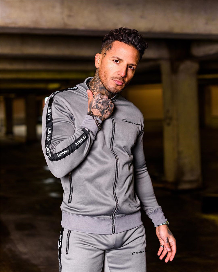 Cơ bắp anh em mùa thu nam chạy tập thể dục Áo nỉ mồ hôi căng thoáng khí Slim Fit Set bộ adidas nam thu đông