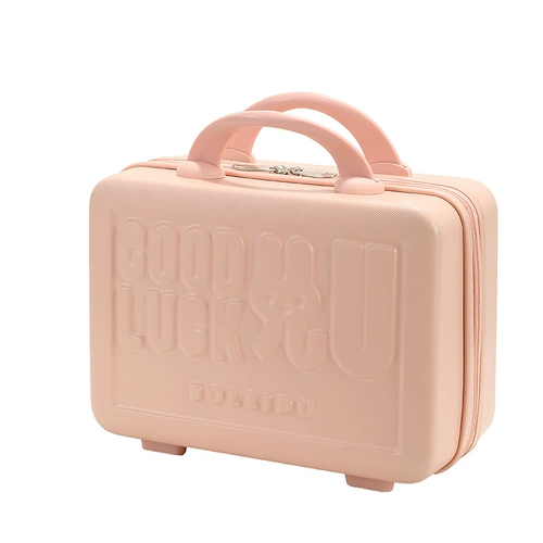 Мультяшная портативная косметичка, вместительная и большая сумка, маленький портативный чемодан, 14 дюймов