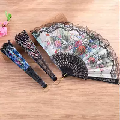 Net red fan folding shaking sound color folding fan portable summer portable Chinese style women's large ancient style student
