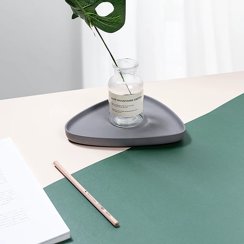 另一边 Cement plate home water cup storage coffee table fruit disk ins decoration creative cobblestone soft outlet room room
