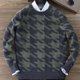 Autumn and winter cardigan men's round neck large size low neck