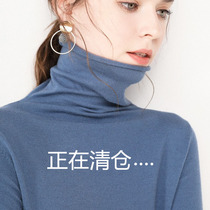 Autumn and winter New High neck cashmere sweater long sleeve knitwear pullover sweater women roll edge heaps thin base shirt