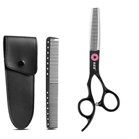 Левые стоматологические ножницы + кожаный чехол + профессиональная расческа + набор для ухода [упаковочная коробка]