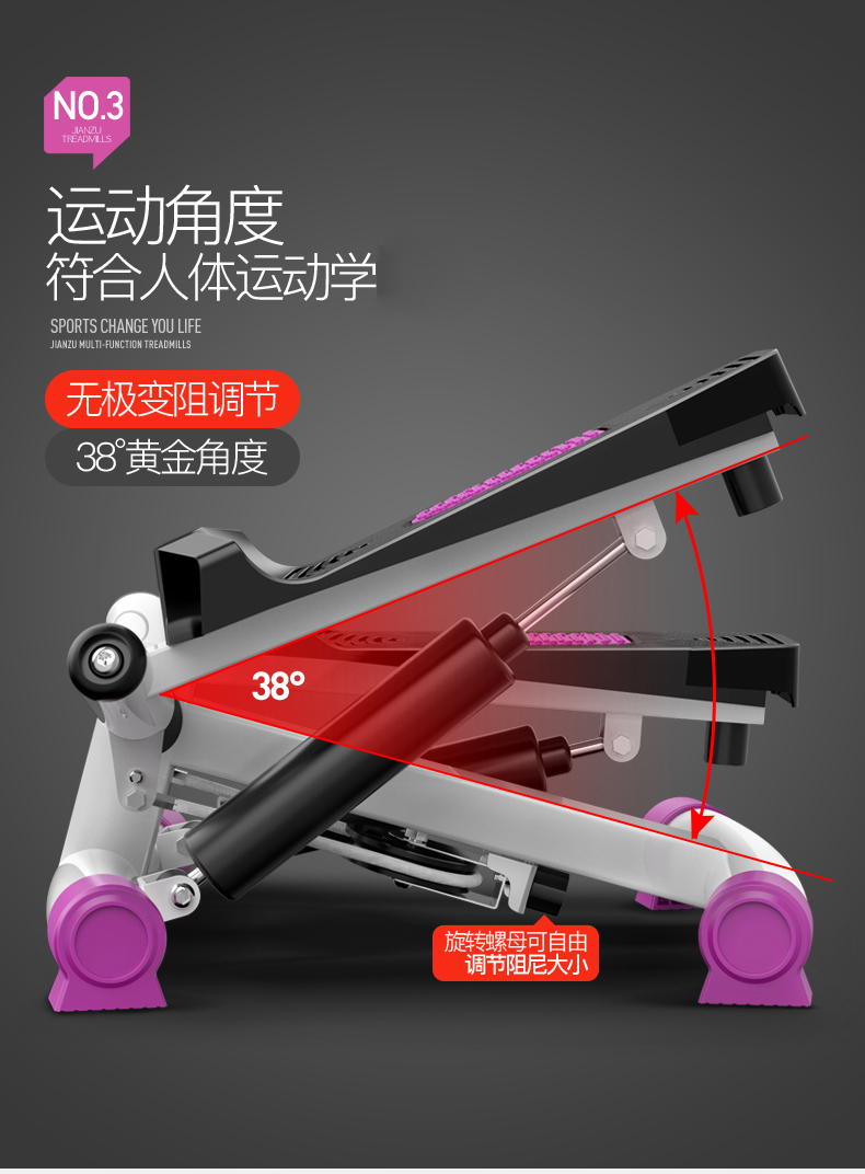 Đơn giản đơn giản siêu đu nữ máy chạy bộ đa chức năng huấn luyện viên sức khỏe hình elip bước trên bước chân - Stepper / thiết bị tập thể dục vừa và nhỏ tạ đòn tay
