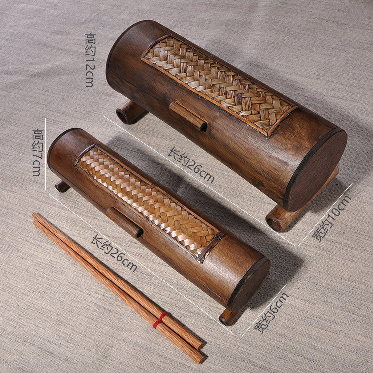 Thai wooden bamboo chopsticks box home creative retro personalized chopsticks box storage ornaments Thai dining room supplies