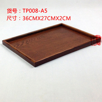 Wooden tray Rectangular wooden beauty salon catering tray Japanese household bread tea pure handmade wooden plate