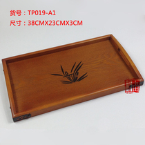 Home wooden pallet special engraved background pattern home Japanese tray simple creative wooden plate with office