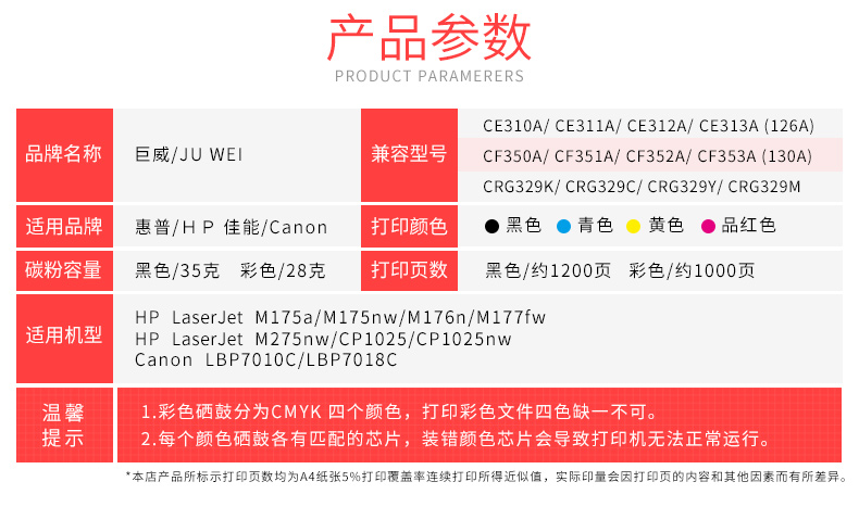 Juwei Áp dụng hộp mực Canon 7018 hộp mực lbp7018 hộp mực lbp7010 LBP7010C Máy in LBP7018C dễ dàng để thêm hộp mực crg329 hộp mực CRG-329 - Hộp mực