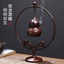 Pure copper incense stove Home Indoor incense Incense Ball Hollowed-out Stove Sandalwood Stove Smoked Incense Stove Tray Incense Stove Tea Track Creative Pendulum