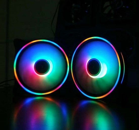 RGB aperture aurora ring eclipse host LED water-cooled color change 12cm silent cooling desktop computer chassis fan