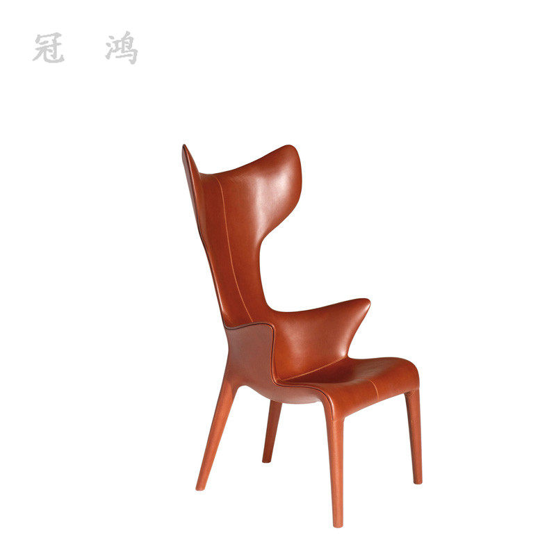 Nordic dining chair modern minimalist creative personality shaped glass fiber art single leisure chair armchair