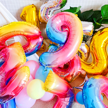 Birthday Digital Balloon Year Old Baby Party 32 Inch Gold Silver Color Adult Creative Aluminum Film Steamball Decoration Arrangement