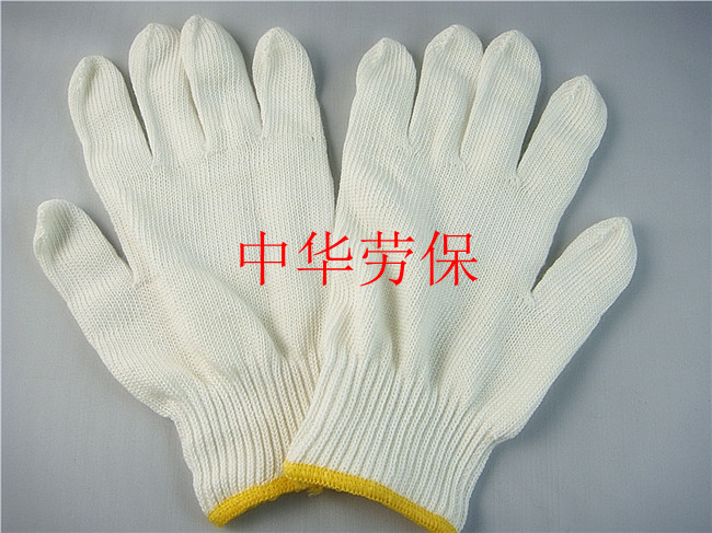 Cotton yarn gloves protective gloves Yunlong 10 needle labor insurance gloves white cotton yarn wear-resistant gloves