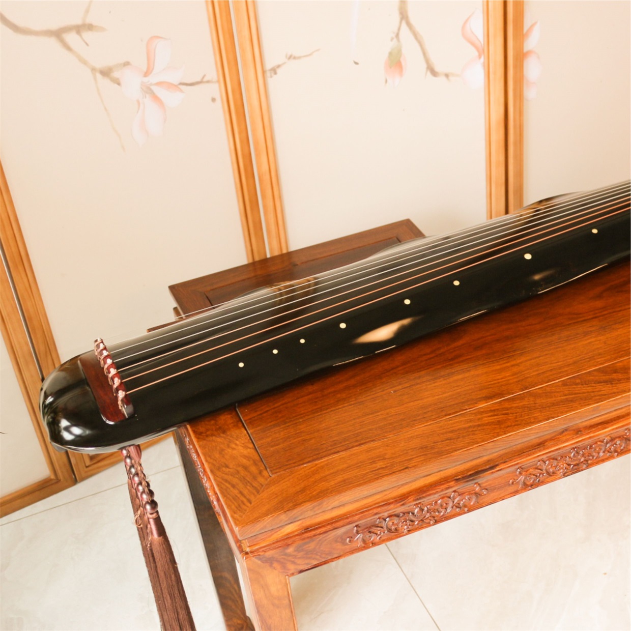 Xuandufang Guqin banana leaf type pure raw lacquer old fir adult children's examination playing piano Yangzhou hand-made