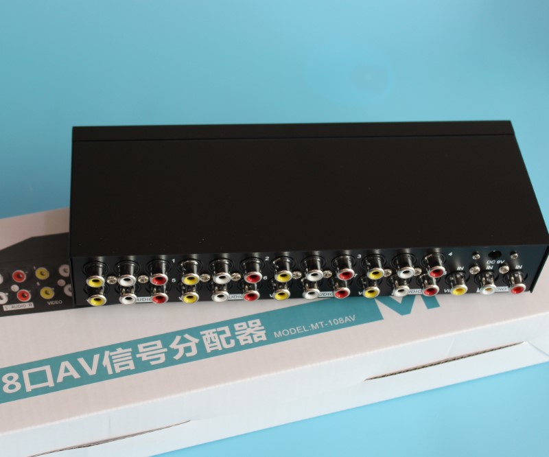MT-108AV 8-port AV splitter splitter three lotus audio and video splitter 1 in 8 out sharer