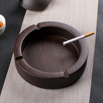 黑檀实木烟灰缸创意个性潮流多功能烟缸家用中式复古木质大号欧式