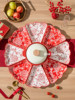 Festive Platter, Household Ceramic Dish, High-Value Wedding Gift, Housewarming Bowl and Plate Set, New Year Red Tableware