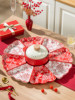 Festive Platter, Household Ceramic Dish, High-Value Wedding Gift, Housewarming Bowl and Plate Set, New Year Red Tableware