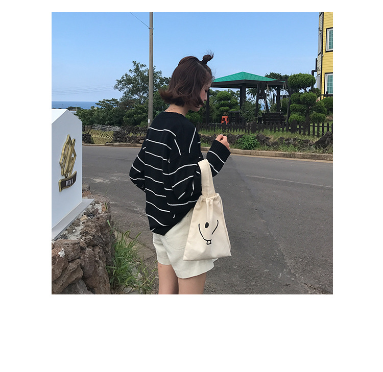 Hàn quốc phiên bản của ulzzang mùa thu và mùa đông mới màu rắn mô hình nền tảng lỏng giảm béo hoang dã dài tay cổ tròn áo thun áo len phụ nữ áo cardigan nữ hàn quốc
