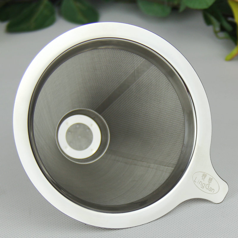 Sense stainless steel double coffee filter free paper handsprinkling pot sharing pot filter