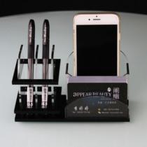 High-grade pen holder business card case transparent acrylic desktop creative business office pen box vertical business card holder