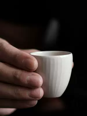 Ceramic author hand-drawn blank Hand-made texture tea cup Tea cup Smell cup Ash glaze tea cup Wu Yiyan